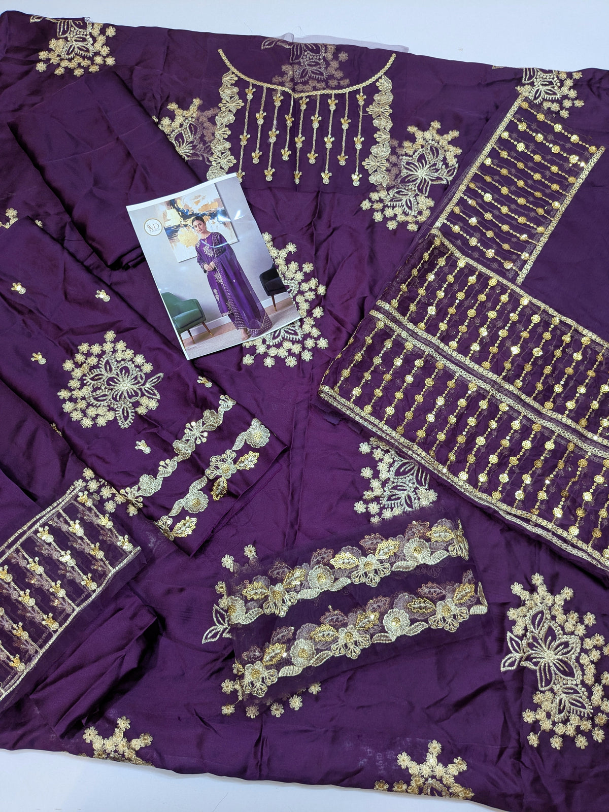 MAHIRA SILK EMBROIDERED PURPLE FORMAL
