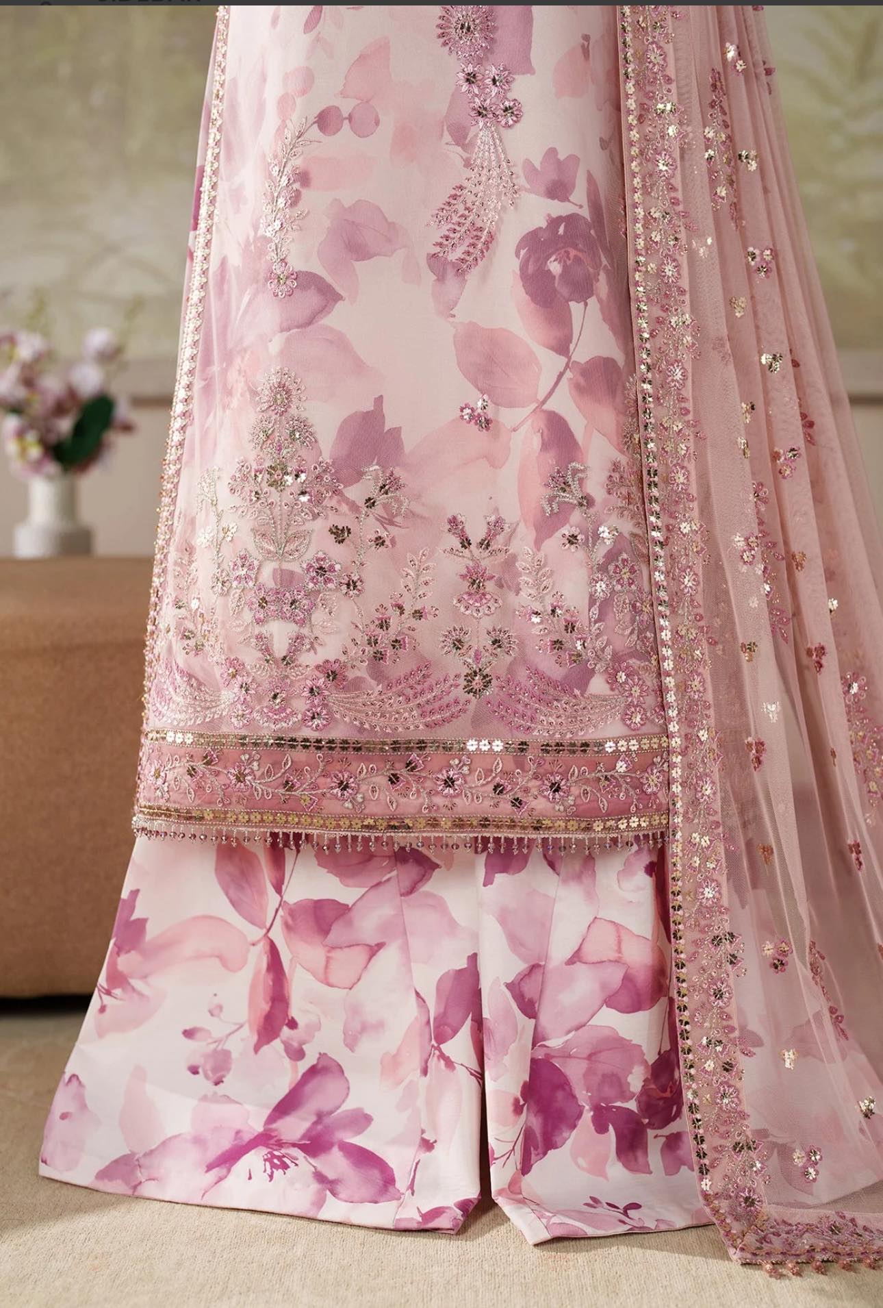 Zareef Rahma printed and embroidered dress