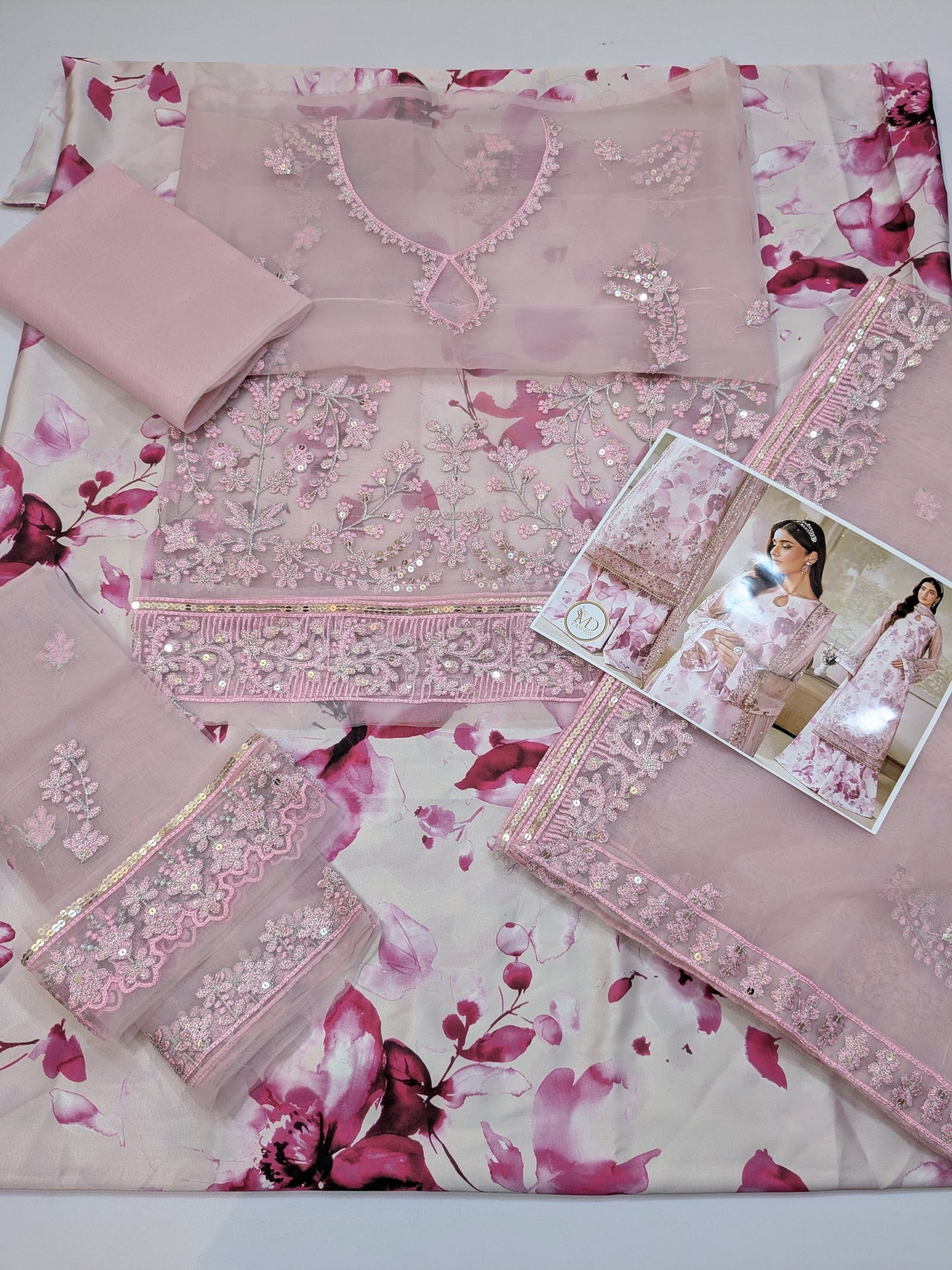 Zareef Rahma printed and embroidered dress