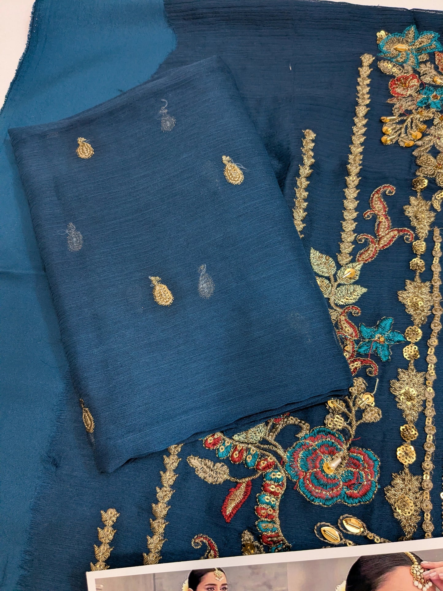 EMAN ADEEL BELL ROBE CHIFFON EMBROIDERED