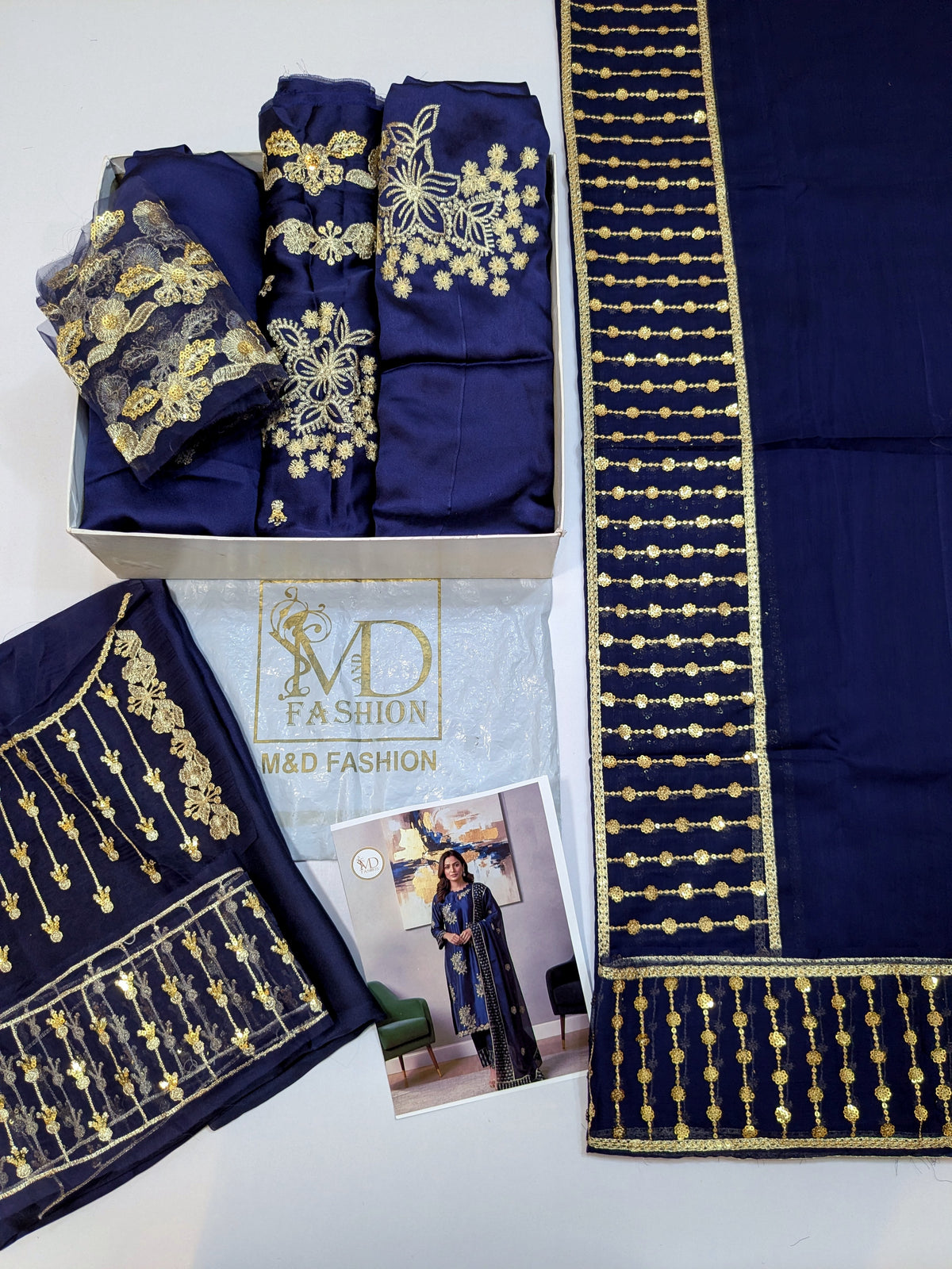 MAHIRA SILK EMBROIDERED BLUE FORMAL