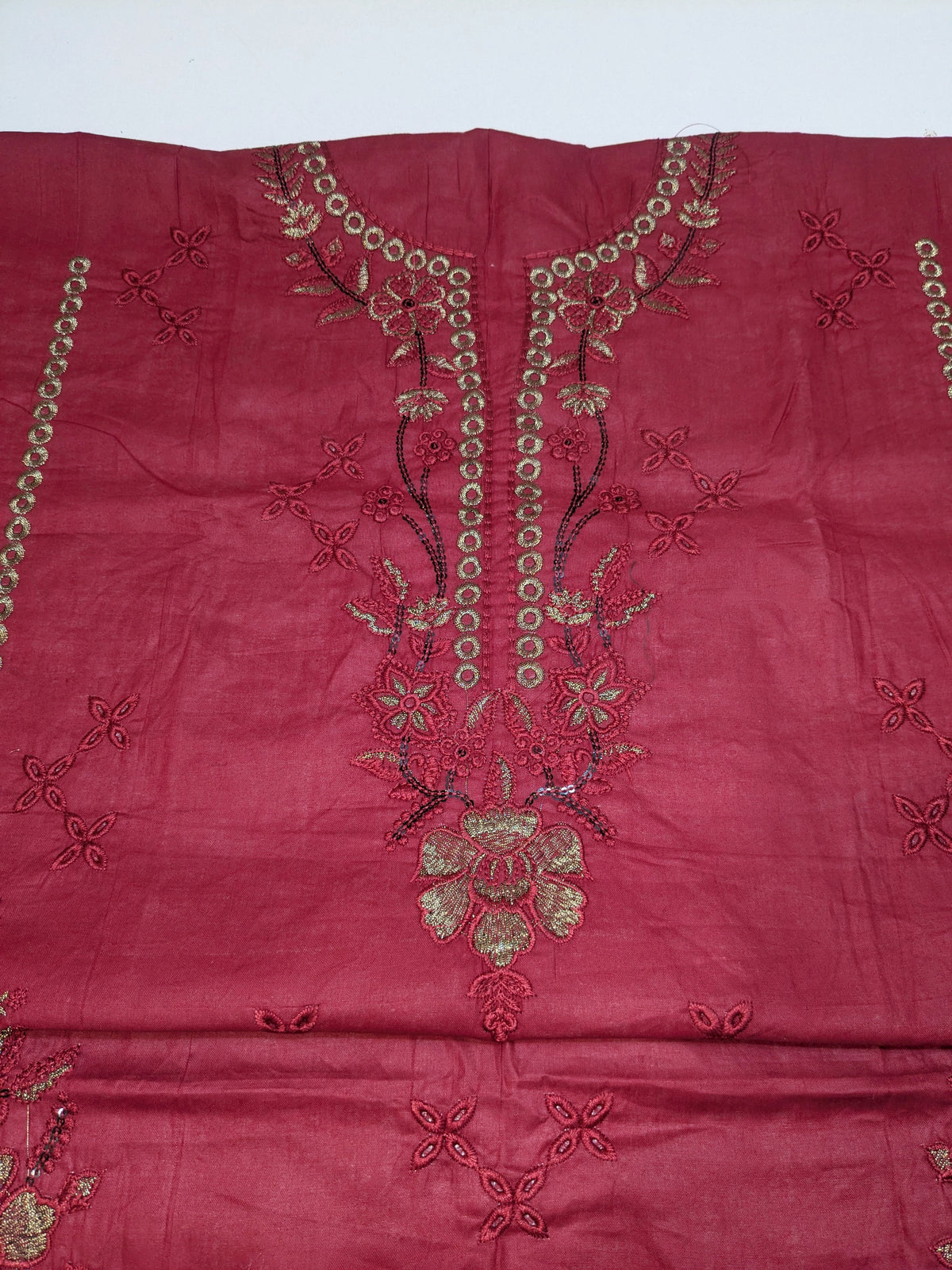 MAHIRA 07 REDDISH PINK LAWN COTTON DRESS WITH CHIFFON DUPPATA