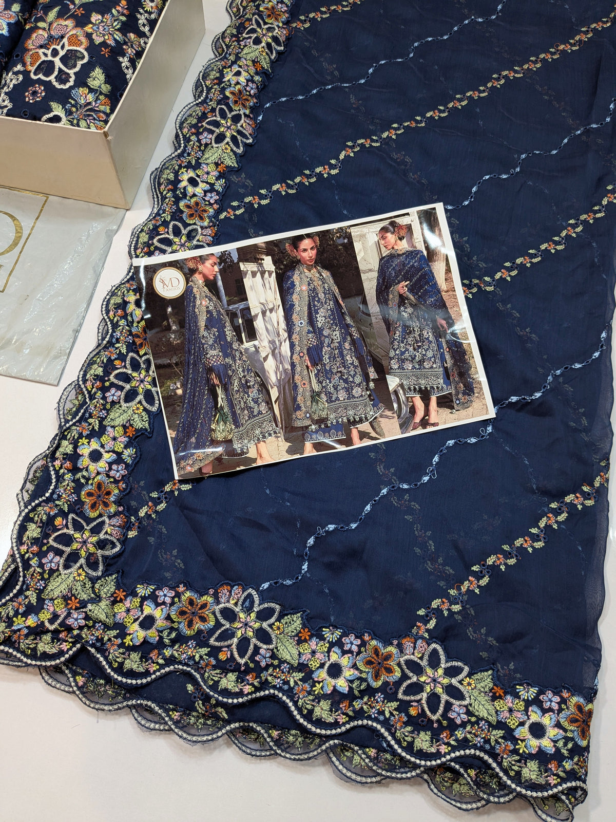 HUSSAIN REHAR LUXURIOUS EMBROIDERED BLUE