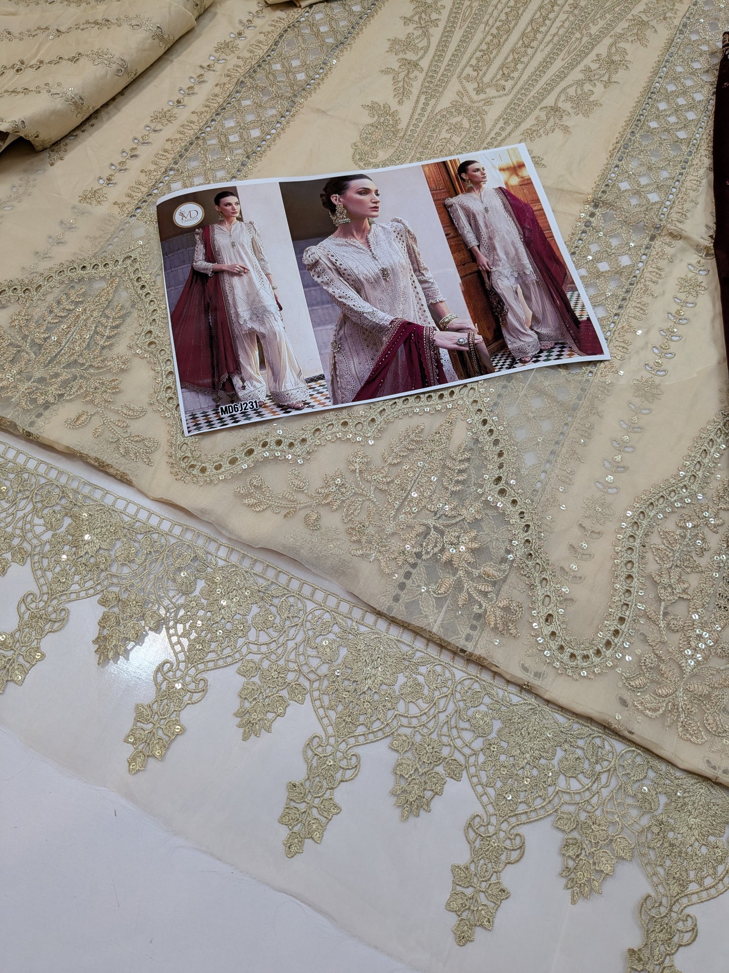 Maria b skin with maroon chikenkari lawn
