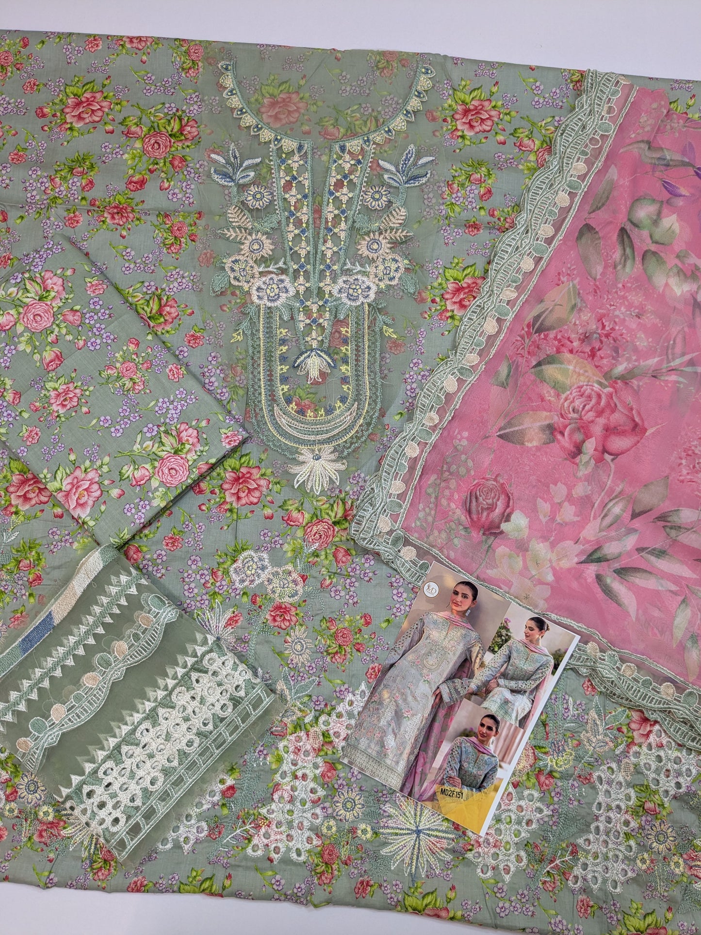 IZNIK LAWN EMBROIDERED WITH READY DUPPATA