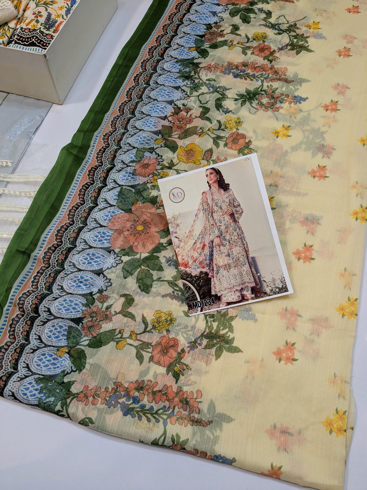 MARIA B LAWN CHIKENKARI PRINTED EMBROIDERED