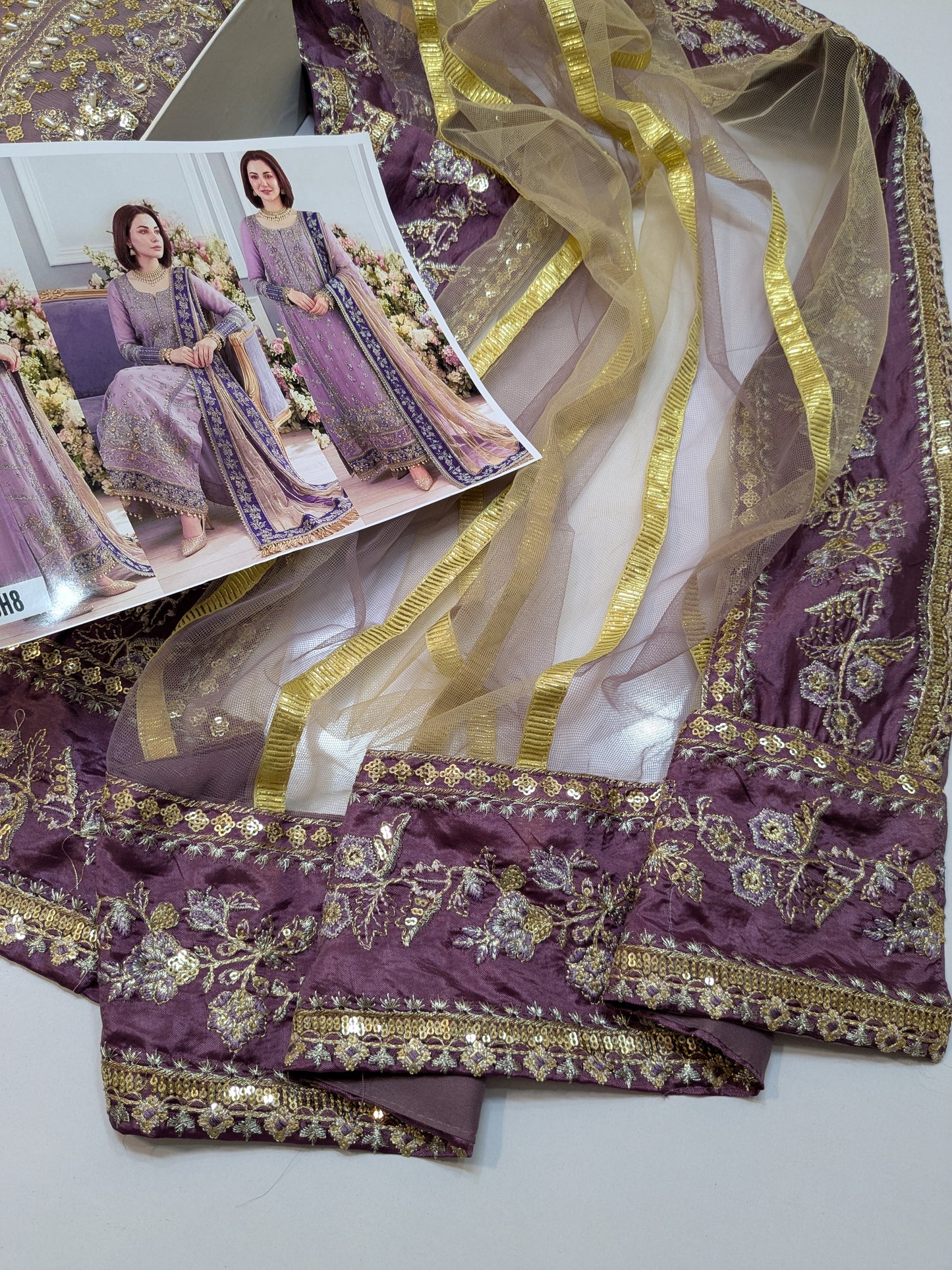 CHARISMA INSPIRED LAVENDER CHIFFON DASTAN E JASHAN