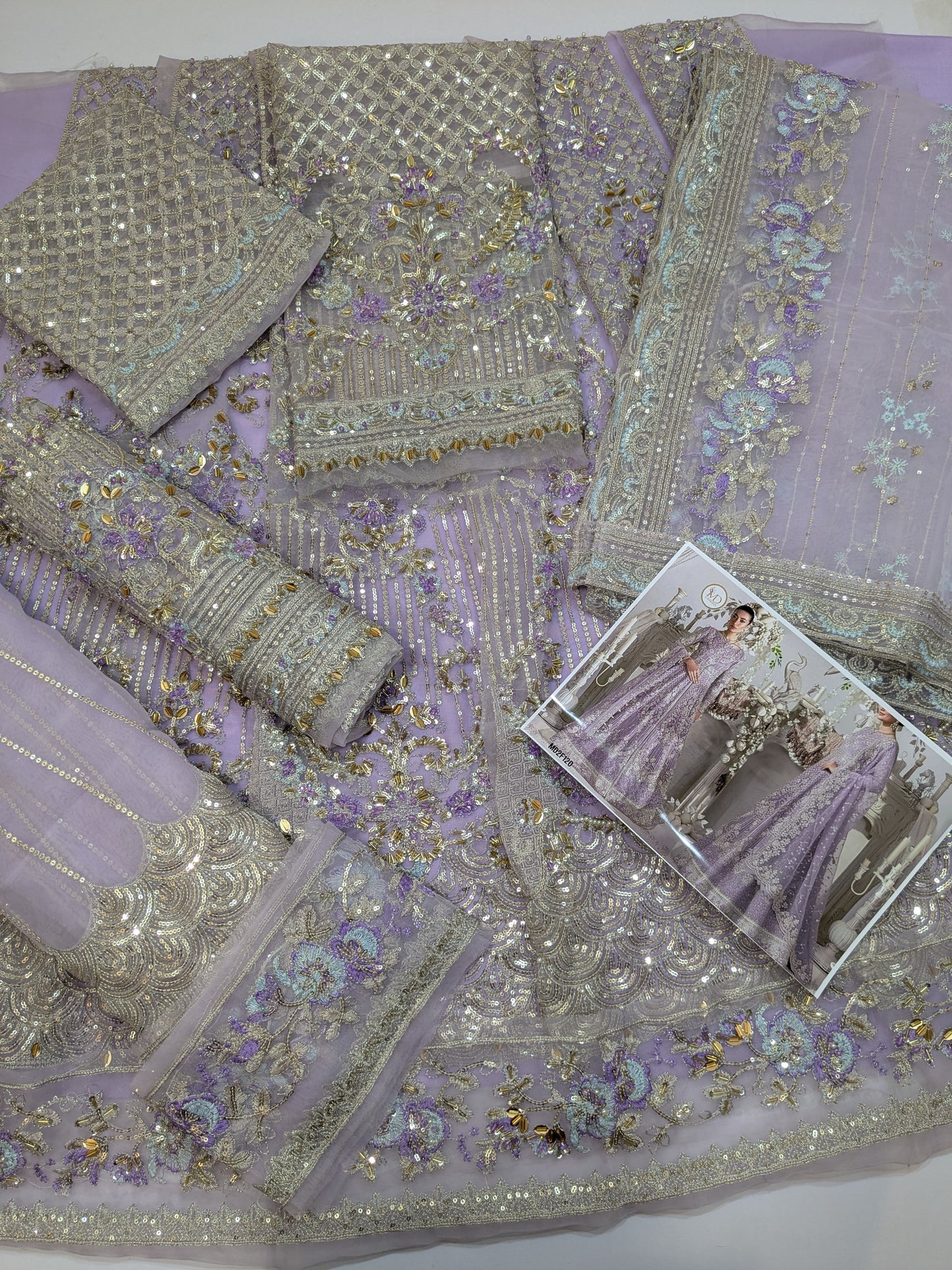 ELAF LAVENDER FULL EMBELLISHED MAXI LAHENGA