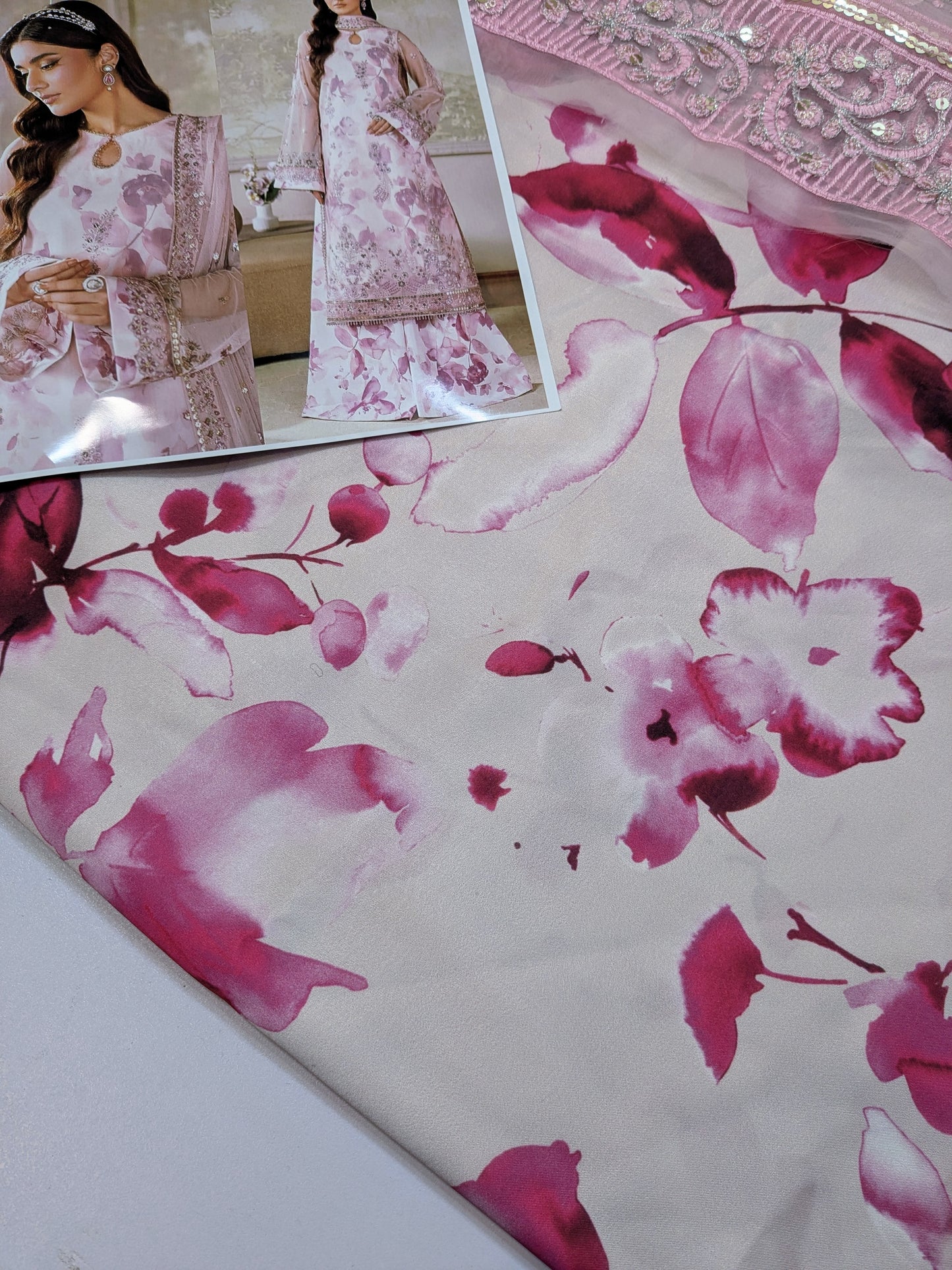 Zareef Rahma printed and embroidered dress