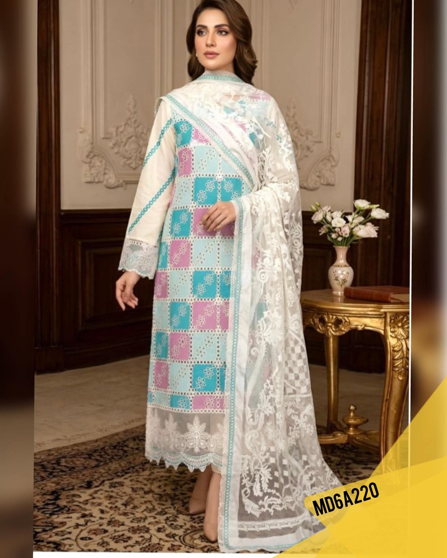 KHUAWB COLLECTION LUXURIES CHIKENKARI LAWN