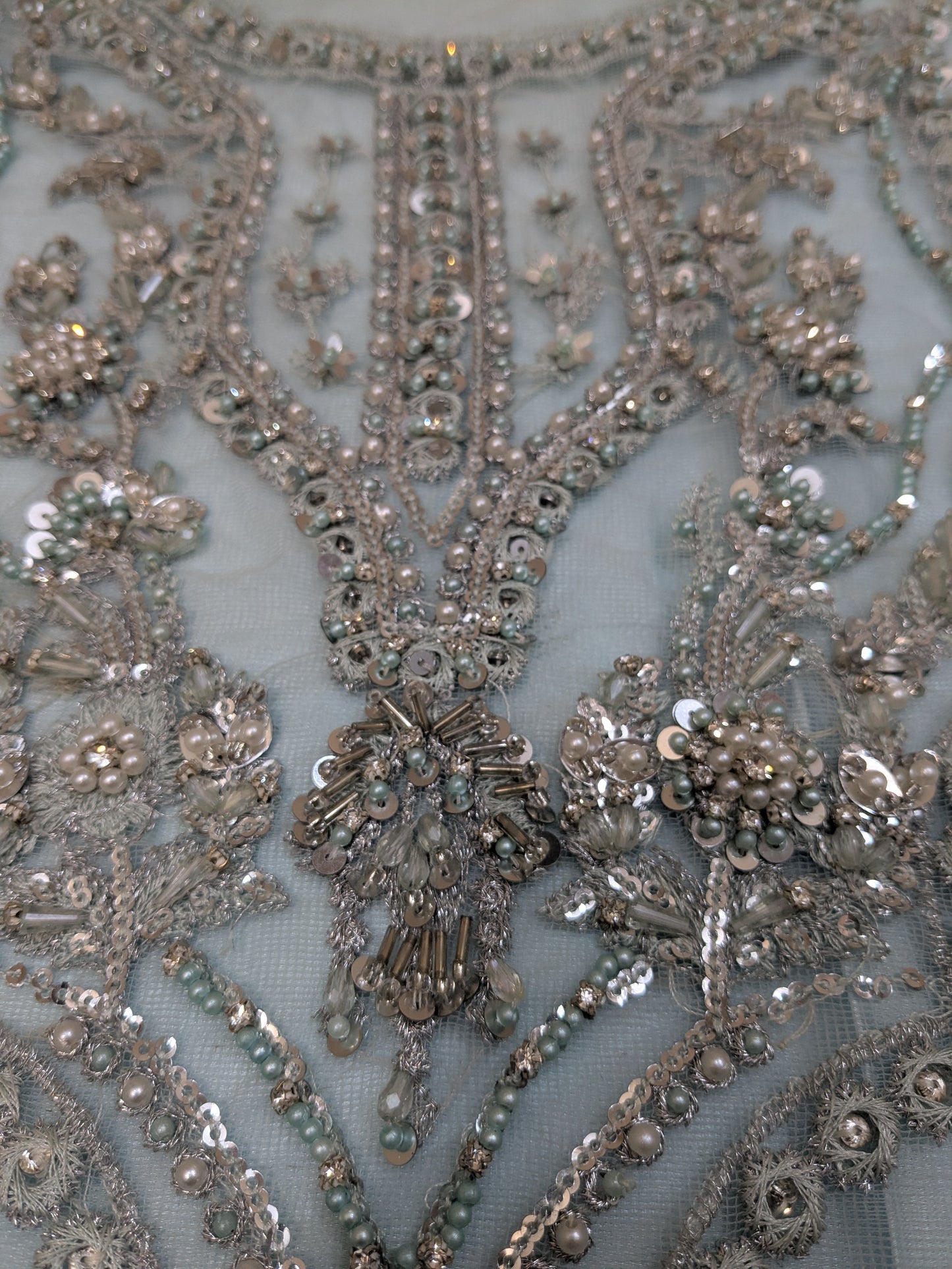MARIA B POWDER BLUE FULL EMBELLISHED FORMAL WEAR