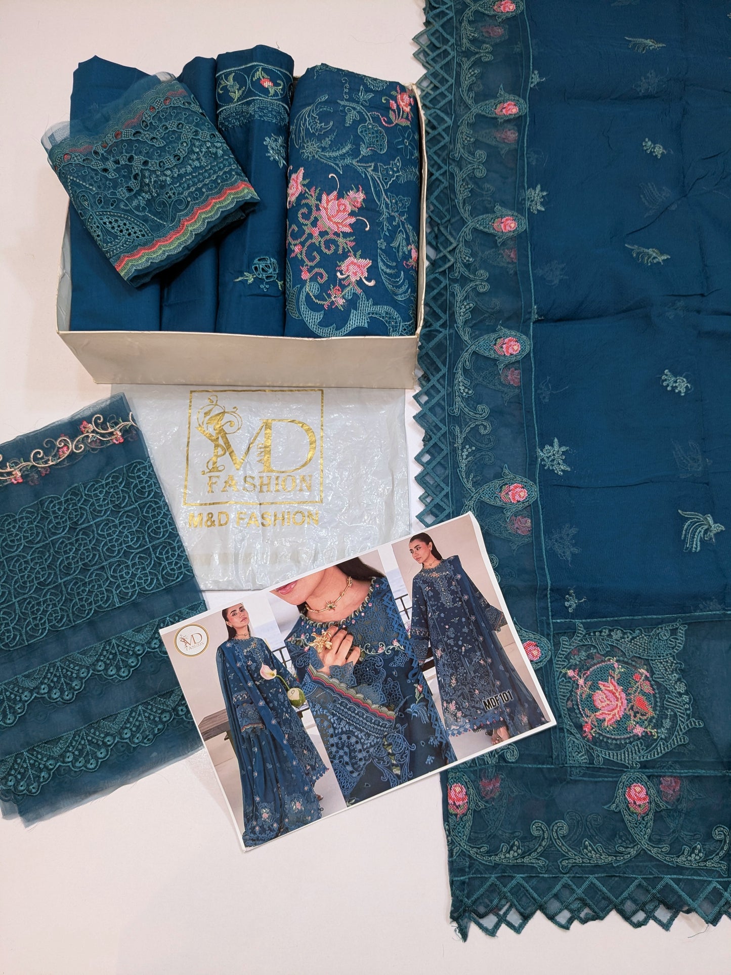 QLAMKAR ZINC BLUE 2026 LUXURIOUS LAWN WITH ATTRACTIVE DUPPATA
