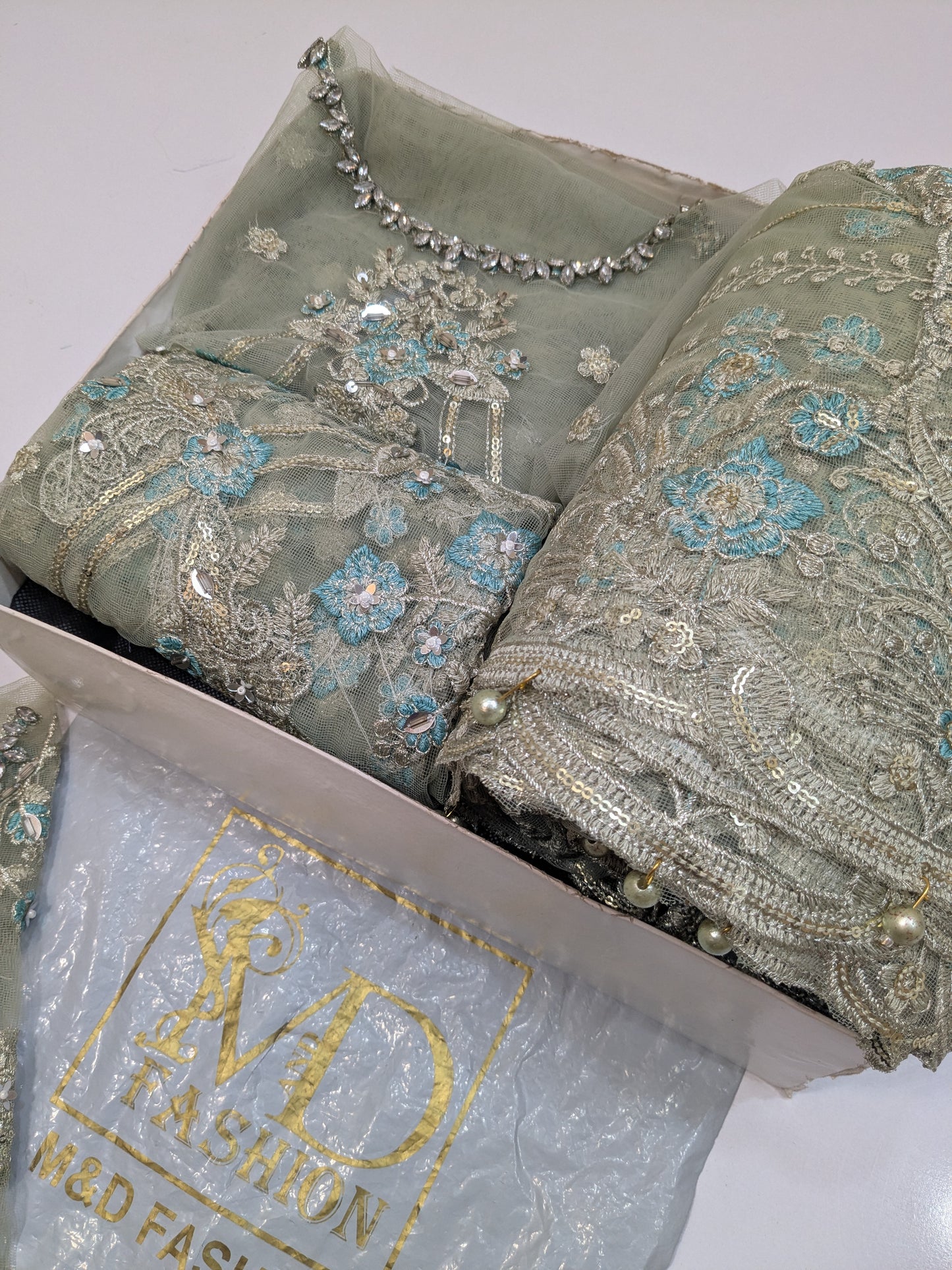 MARIA B HELENE NET EMBROIDERED SAREE