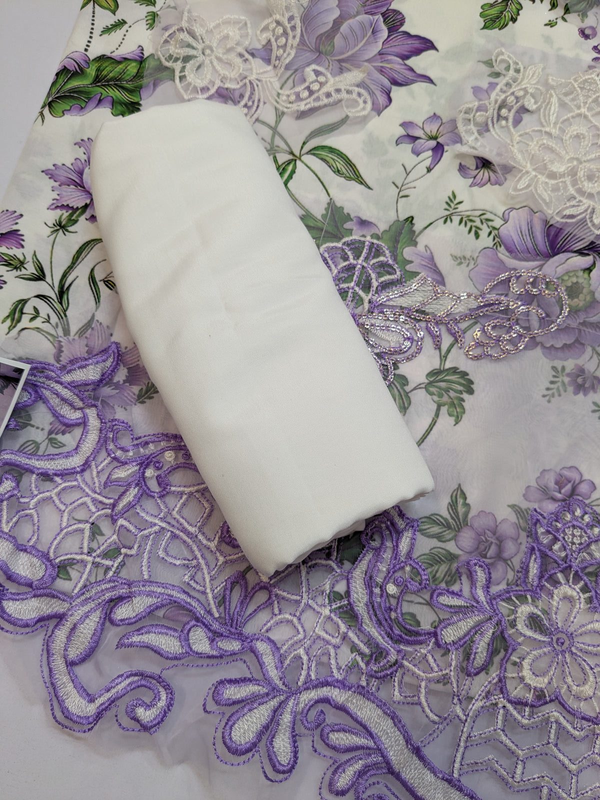 NUREH INSPIRED SWISS LAWN WITH EMBROIDERED CHIFFON DUPPATA