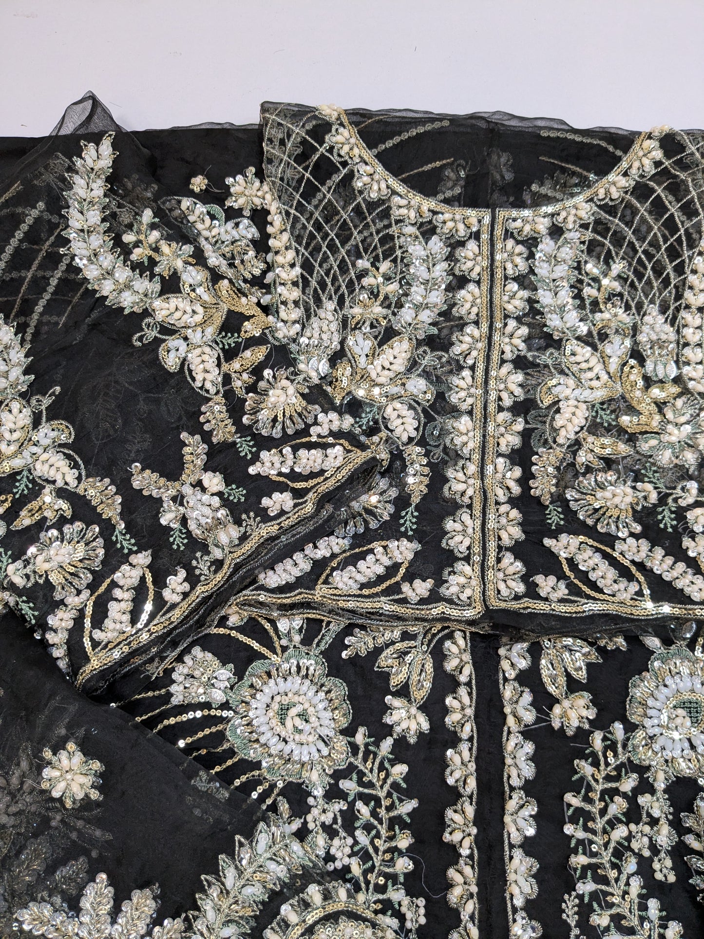 SORAYA LUXE BLACK FULL HAND EMBELLISHED PARTY WEAR