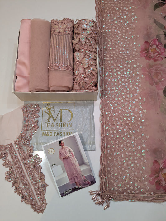 BAROQUE PEARL BLUSH ORGANZA EMBROIDERED
