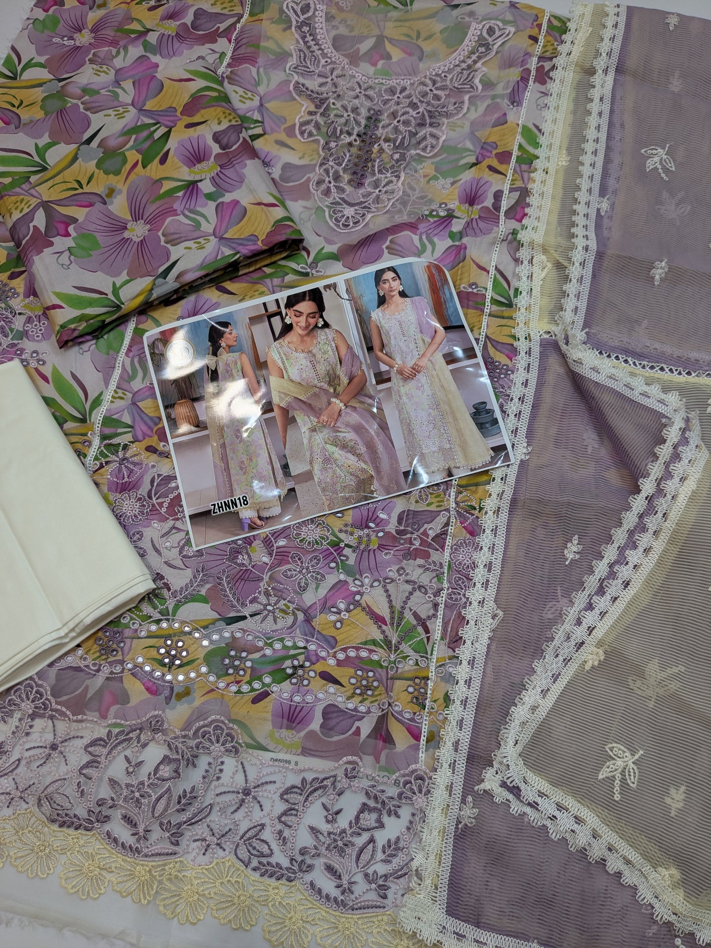 COCO RANG RASIYA LAWN PASTEL CHIKENKARI EMBROIDERED