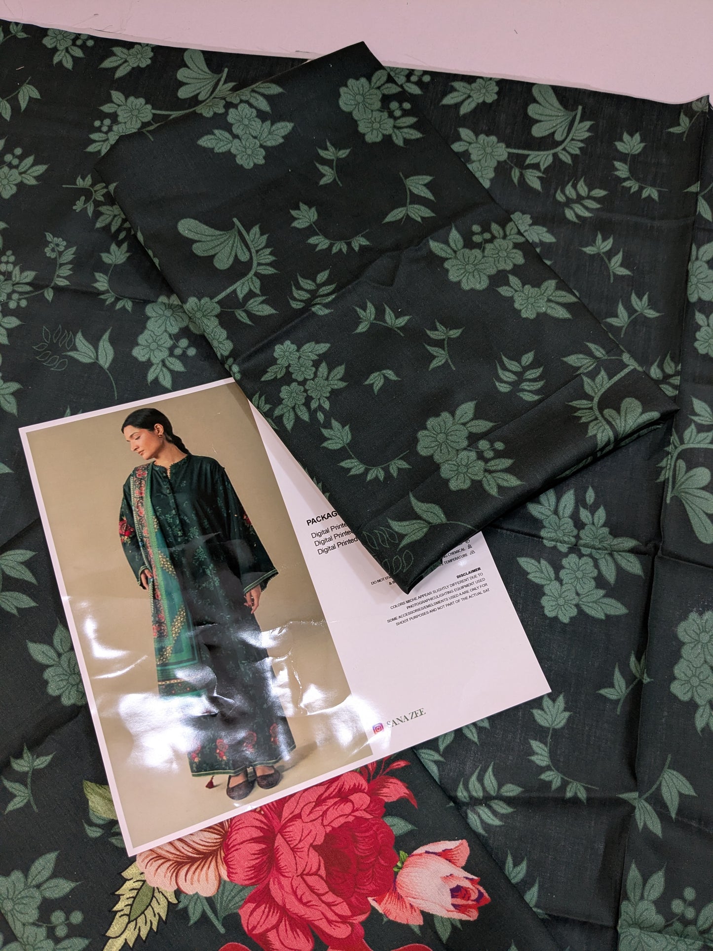 COCO BY ZARA SHAHJAHAN WILD FERN DIGITAL PRINT LAWN DUPPATA