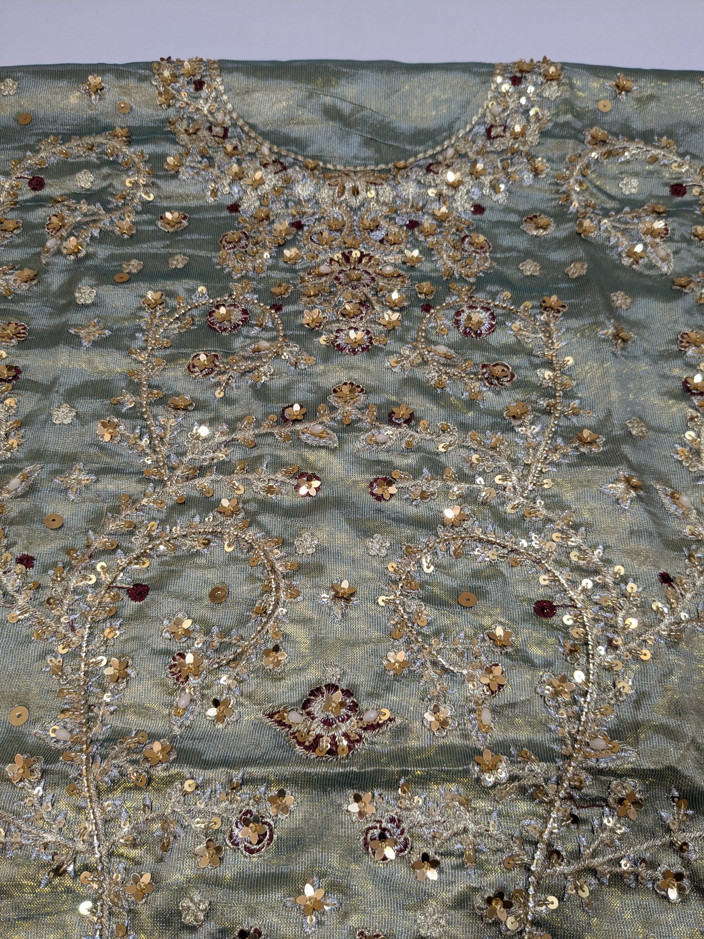 HARIS SHAKEEL SEA GREEN SHIMMERY HAND EMBELLISHED