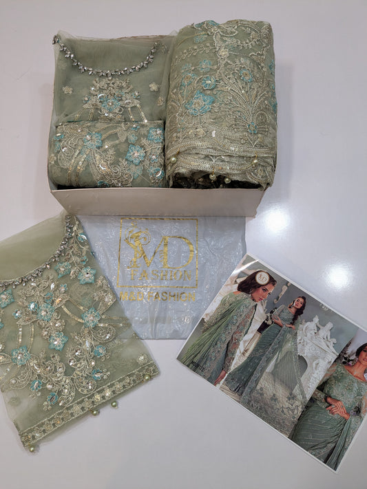 MARIA B HELENE NET EMBROIDERED SAREE