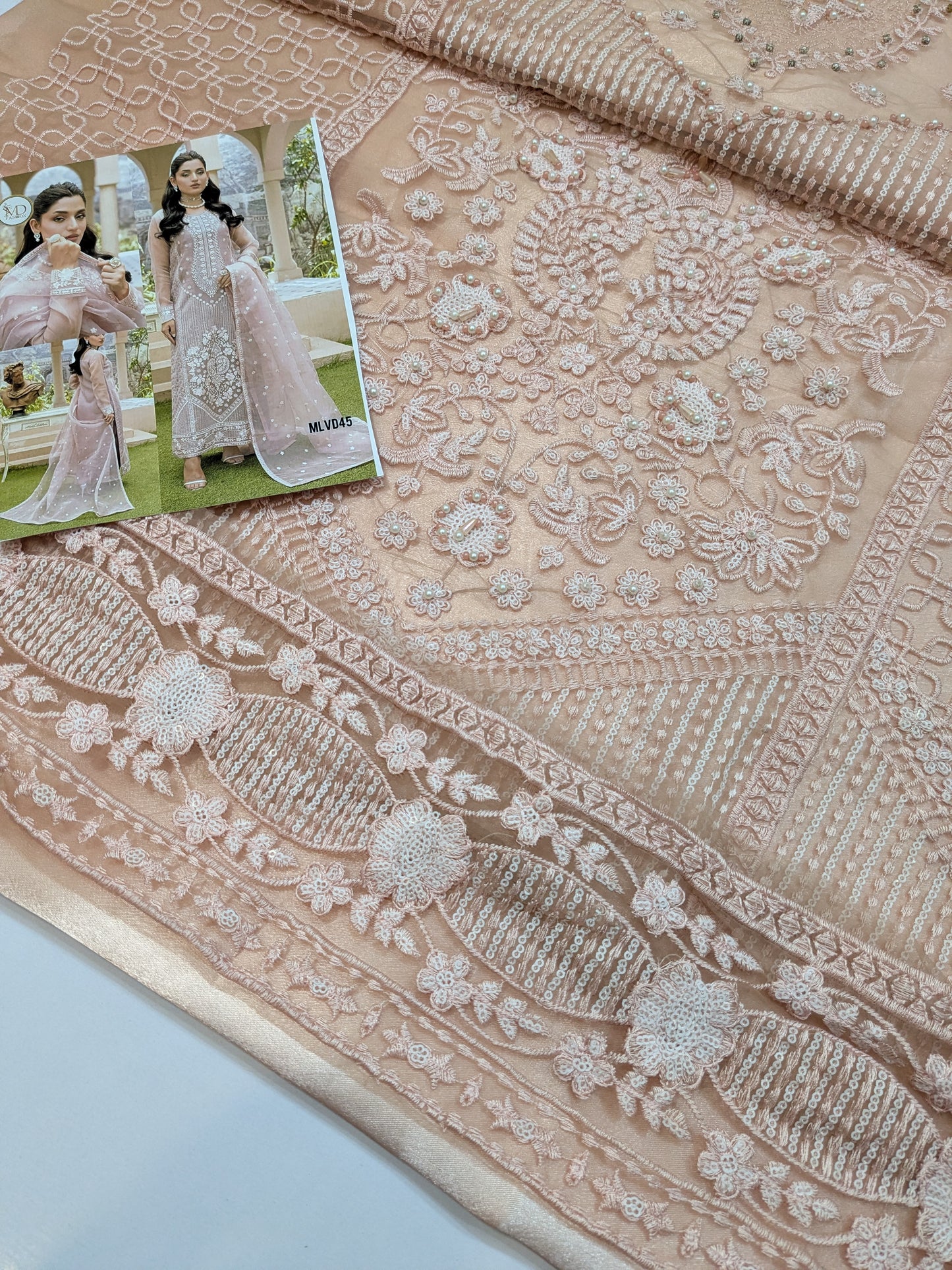 MRYYUM SOFT SHADE ORGANZA HAND EMBROIDERED DRESS