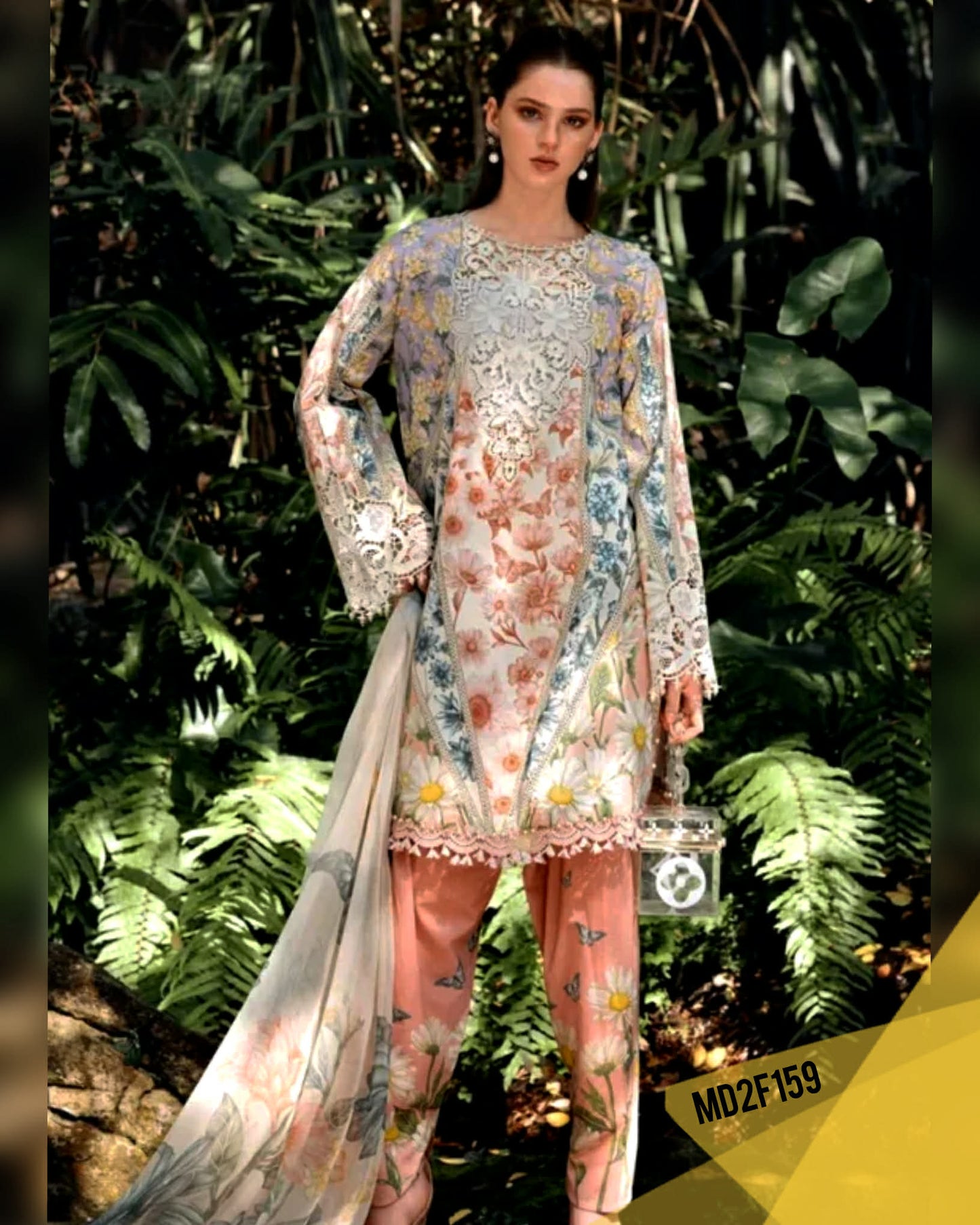 MARIA B SUNFLOWER PEACH26 MPRINT LAWN