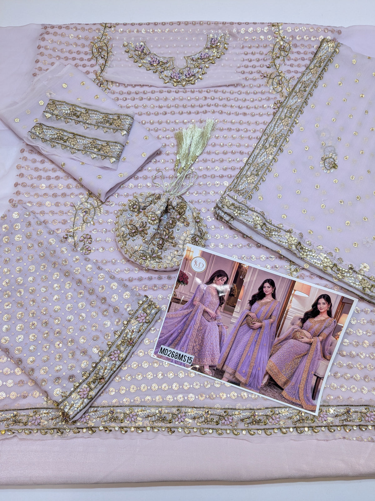 Haris Shakeel Inspired LILAC Bridal Chiffon