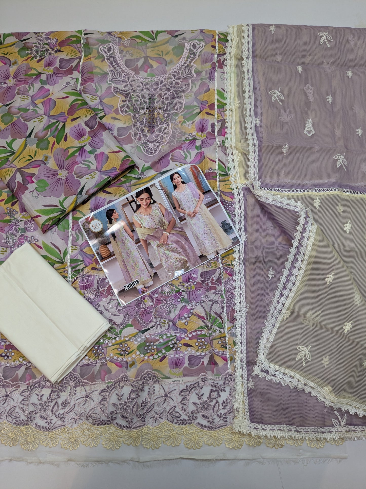 COCO RANG RASIYA LAWN PASTEL CHIKENKARI EMBROIDERED