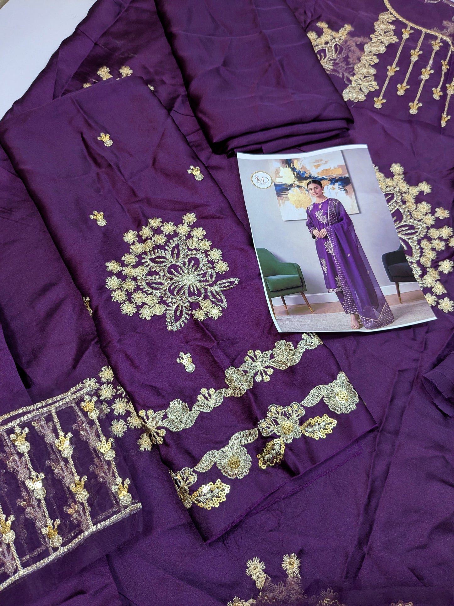 MAHIRA SILK EMBROIDERED PURPLE FORMAL