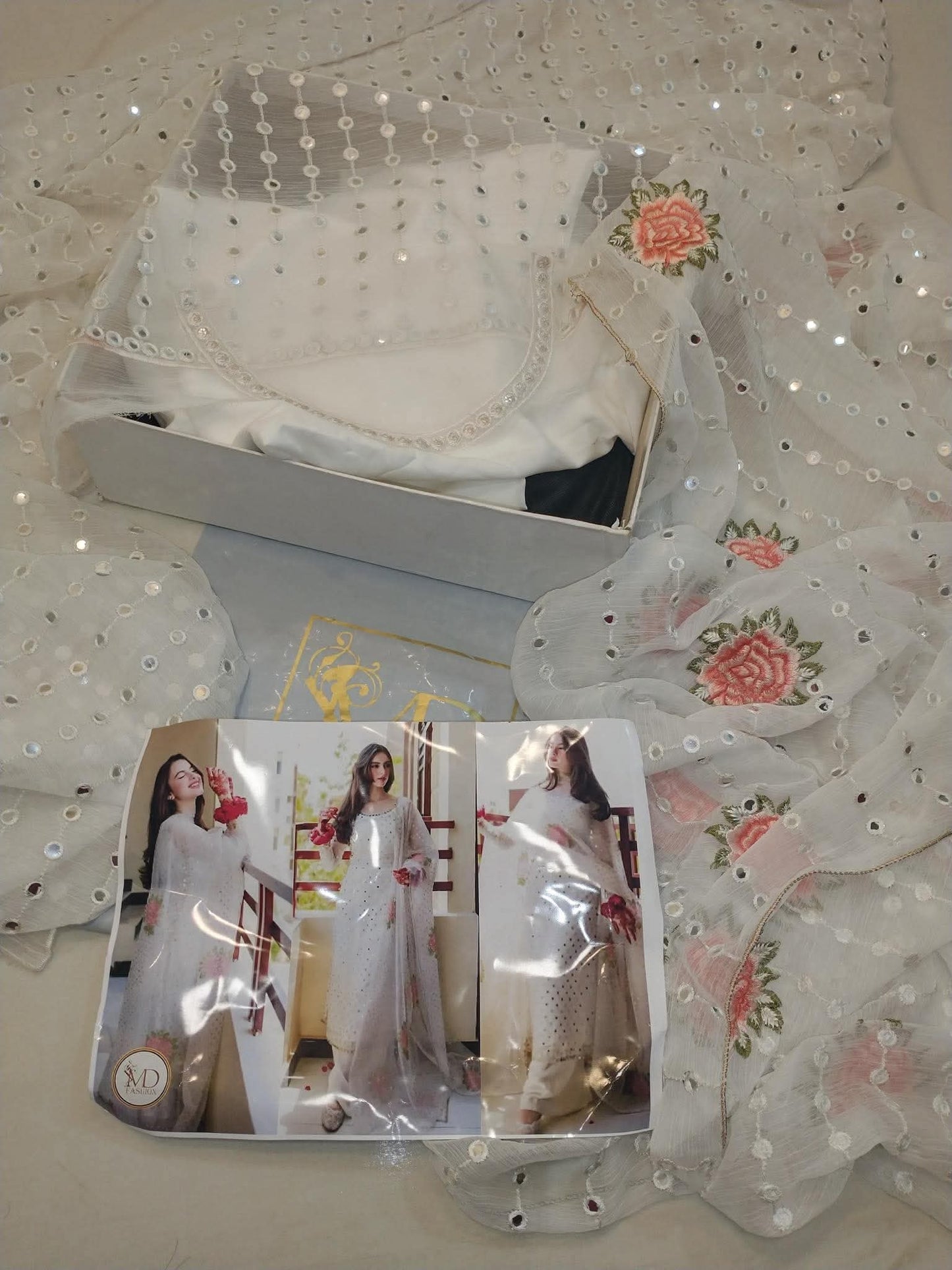 VIRAL SHEESHA STYLE WORK CHIFFON FANCY DRESS