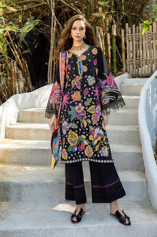 MUSHQ ESMEL AMARIN BLACK MULTI LUXURIOUS LAWN