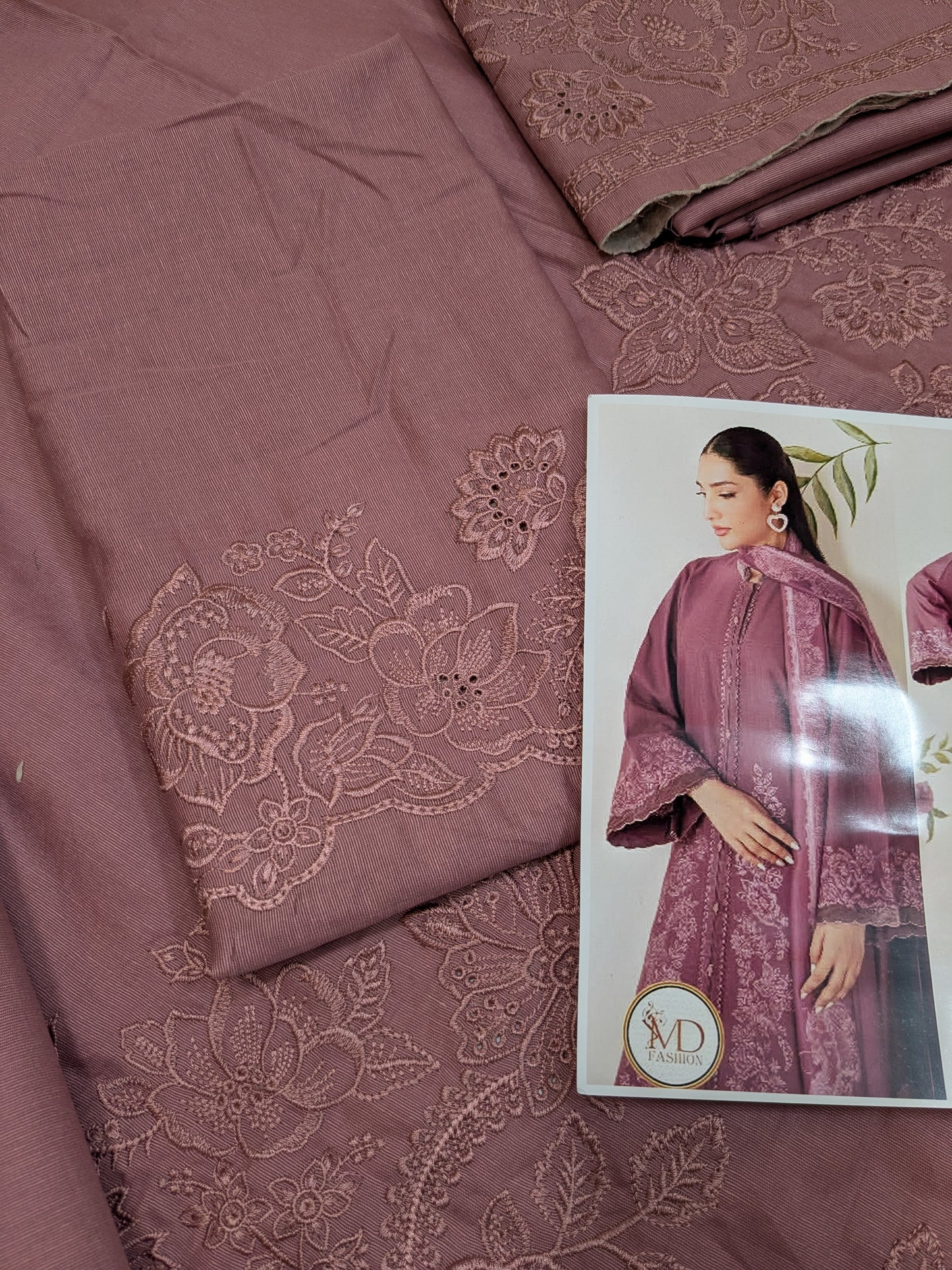 BAROQUE TEA PINK KHADDAR EMBROIDERED 3pcs