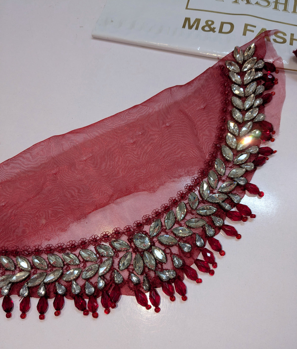 MARIA B INSPIRED MAROON NET SAREE