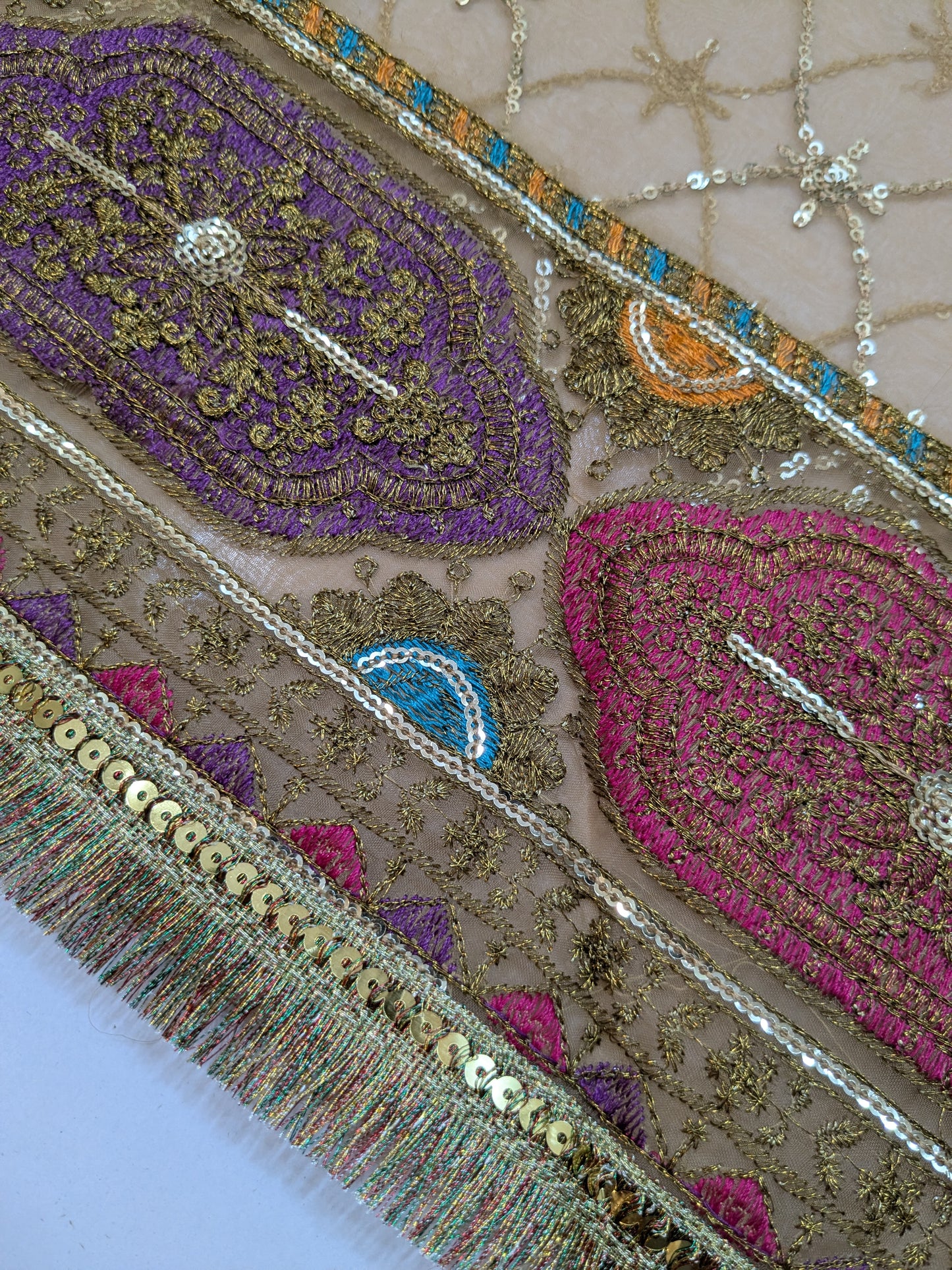 MARIA B VINTAGE GOLD ORGANZA EMBROIDERED