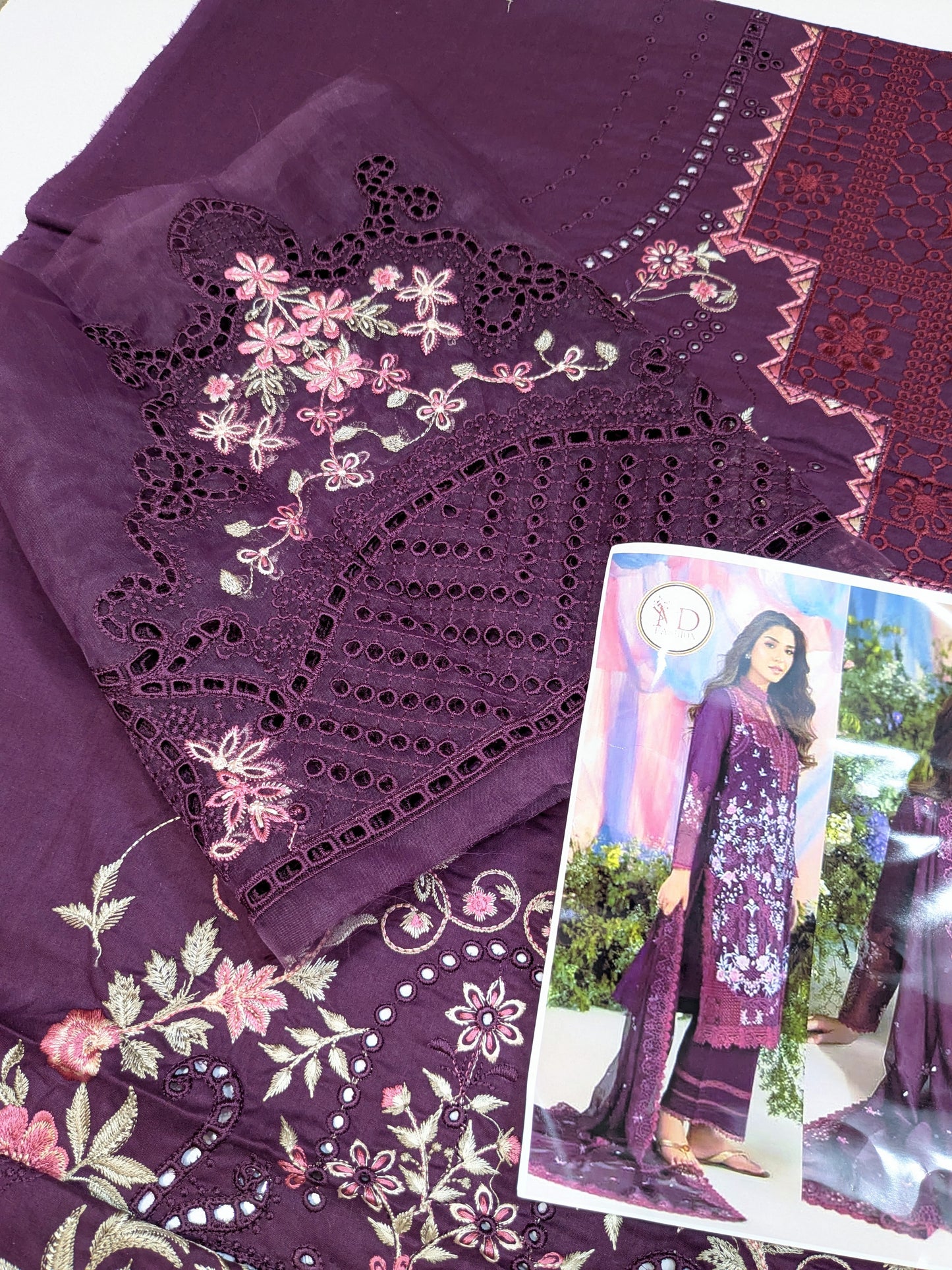 SOBIA NAZIR BURGUNDY PLUM RAMSHA LUXURIOUS LAWN