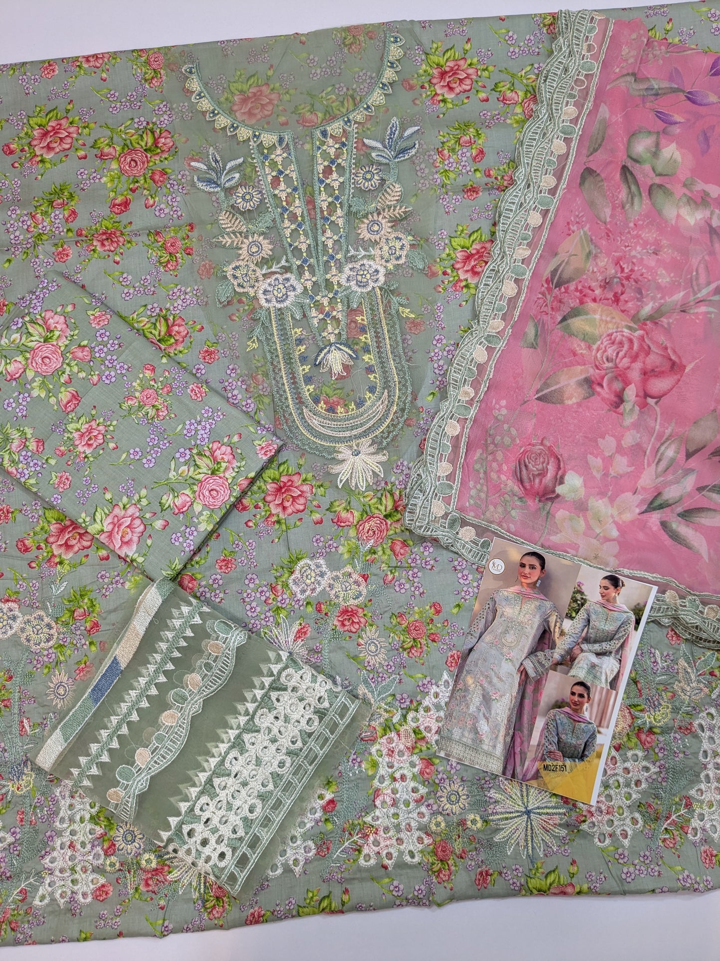 IZNIK LAWN EMBROIDERED WITH READY DUPPATA