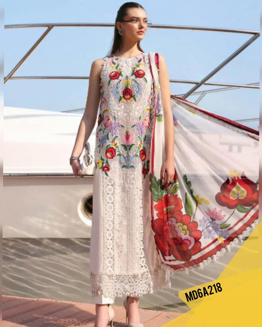 MARIA B LUXURY LAWN WHITE 10A