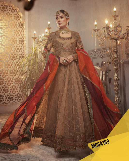 MARIA B VINTAGE GOLD ORGANZA EMBROIDERED