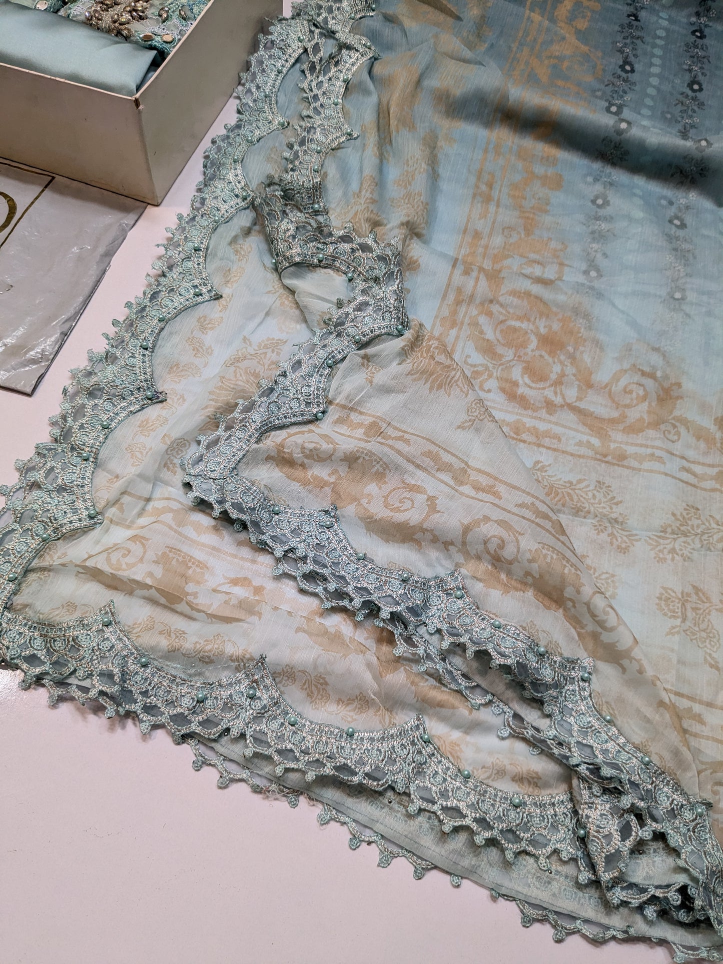 Maria B INSPIRED Sky Blue Formal CHIFFON