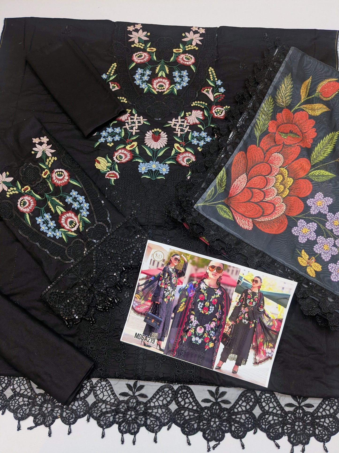 MARIA B LAWN Embroidered BLACK 10B