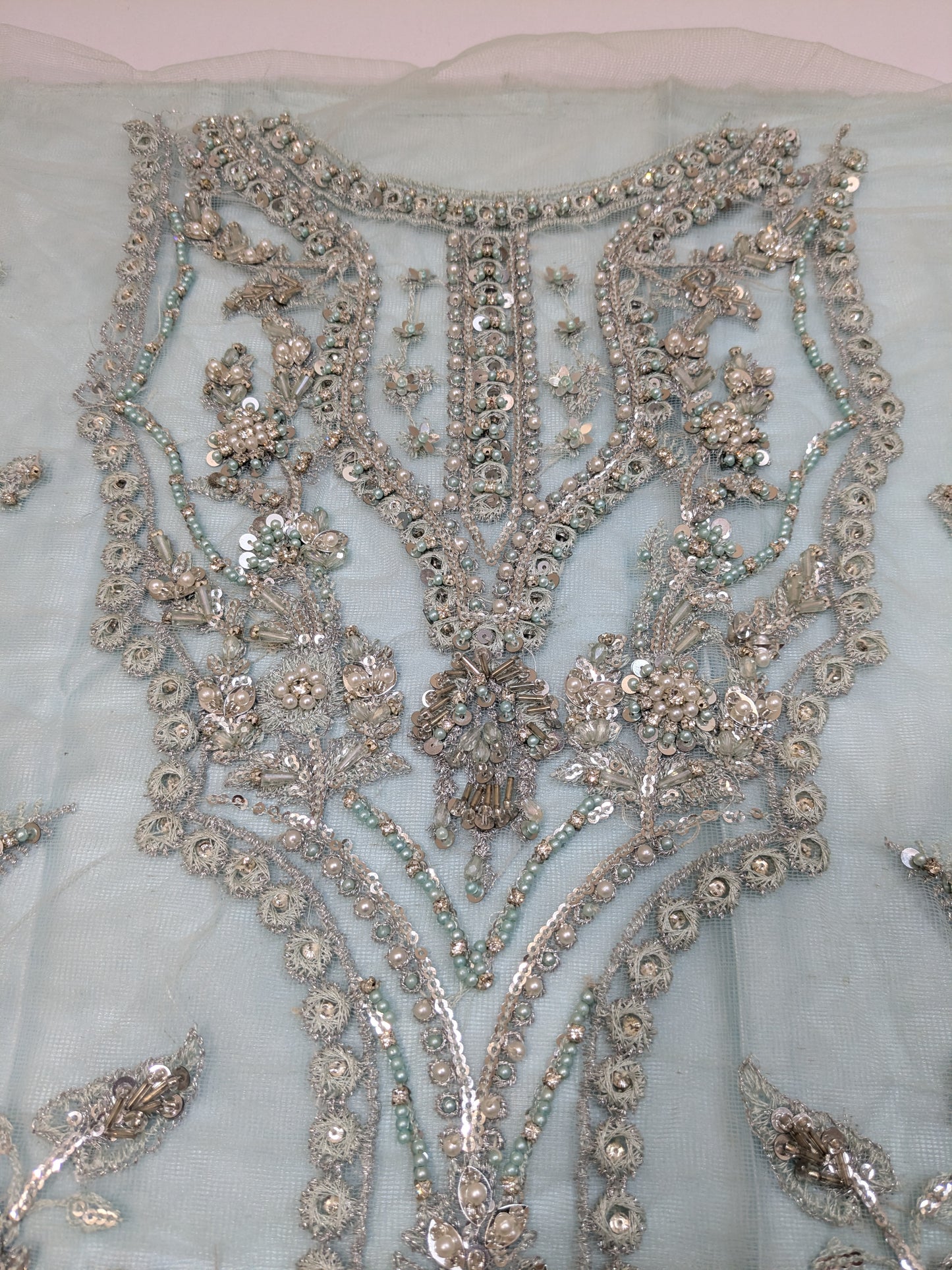 MARIA B POWDER BLUE FULL EMBELLISHED FORMAL WEAR