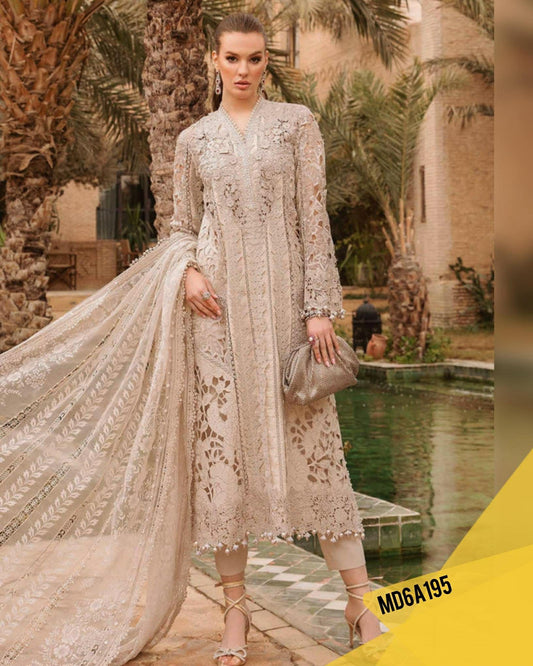 MARIA B 3D SKIN FAWN LUXURIOUS LAWN