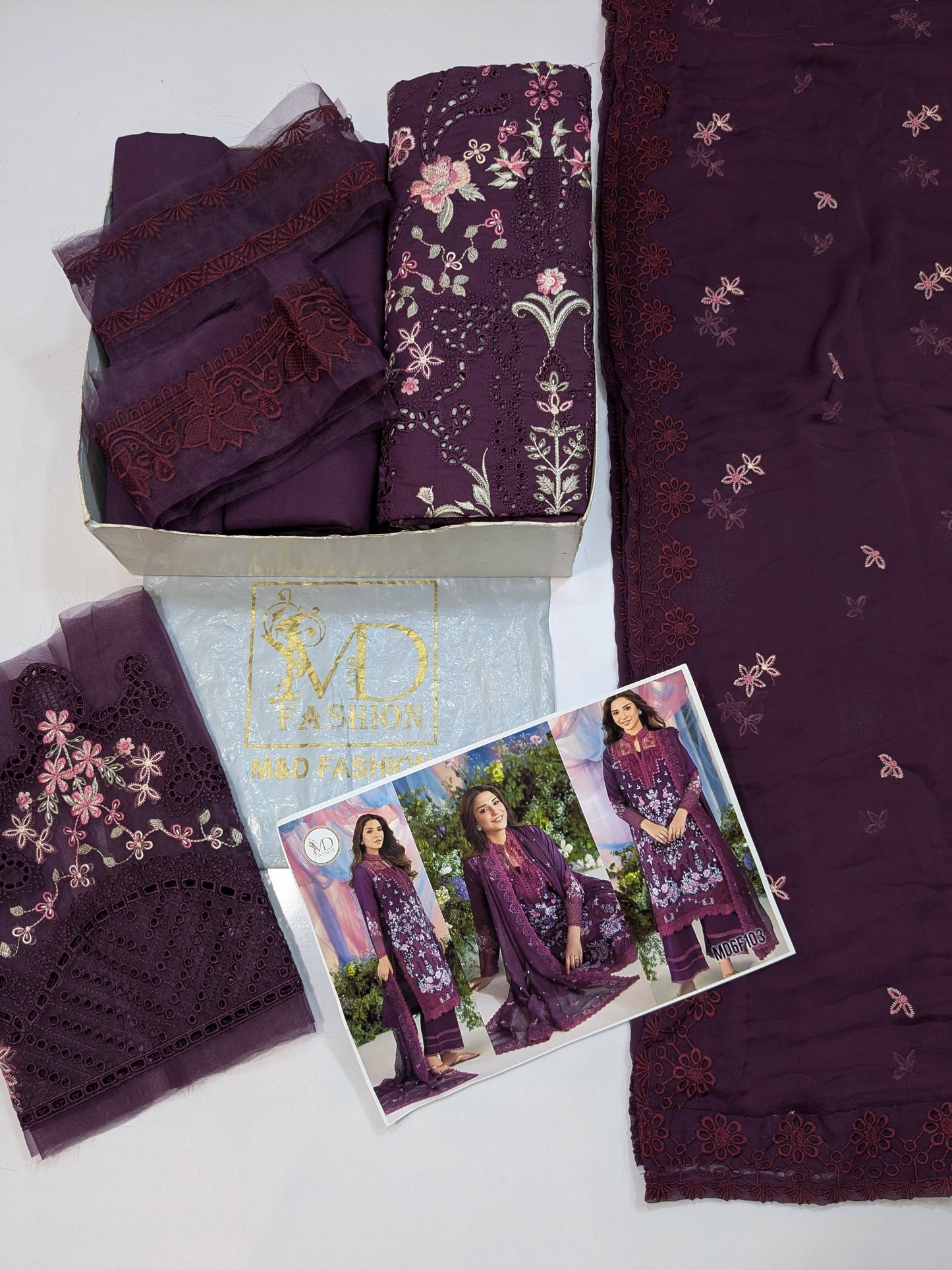SOBIA NAZIR BURGUNDY PLUM RAMSHA LUXURIOUS LAWN