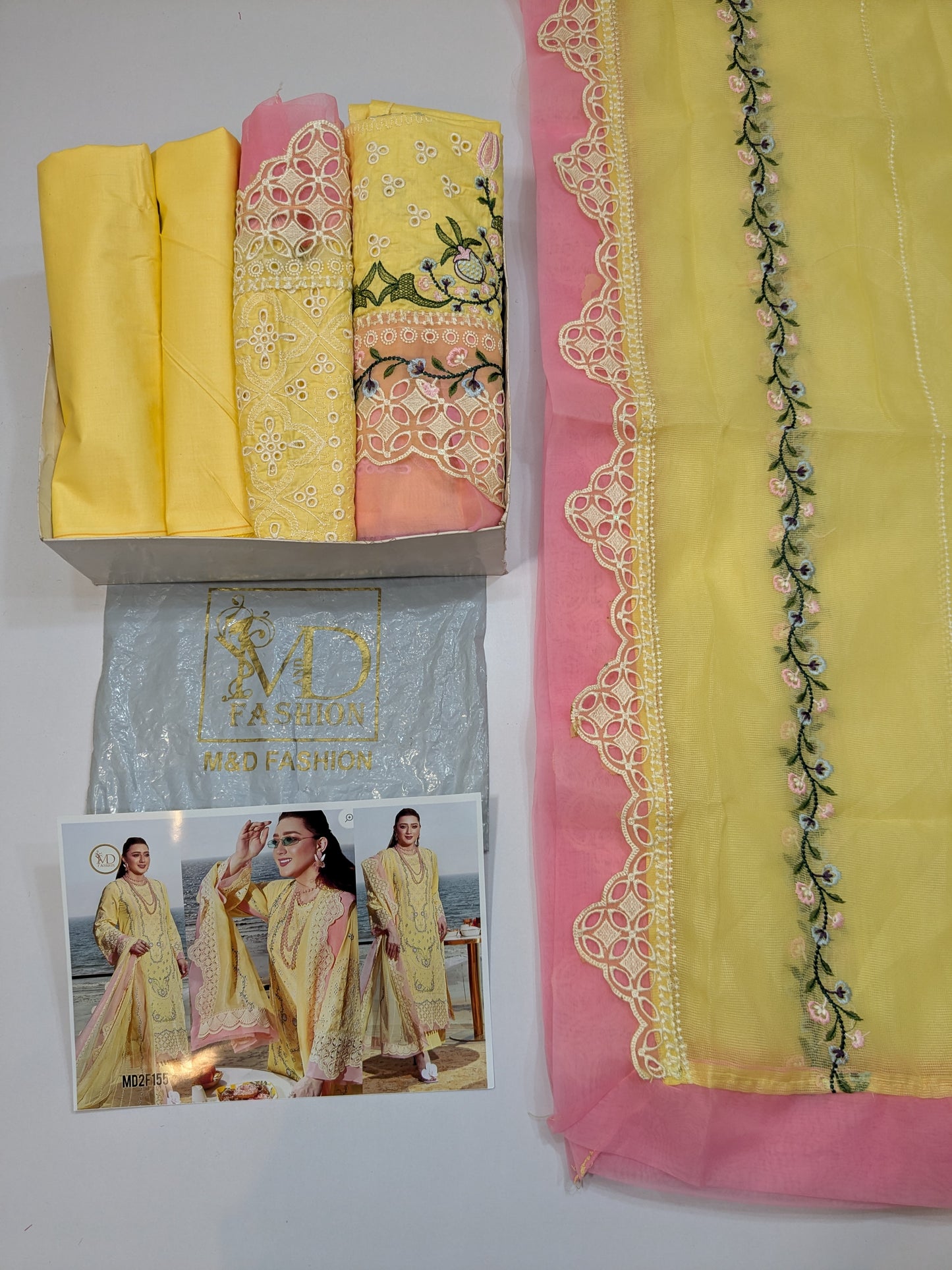 ANEELA LEMON PINK LUXURIOUS LAWN CHIKENKARI