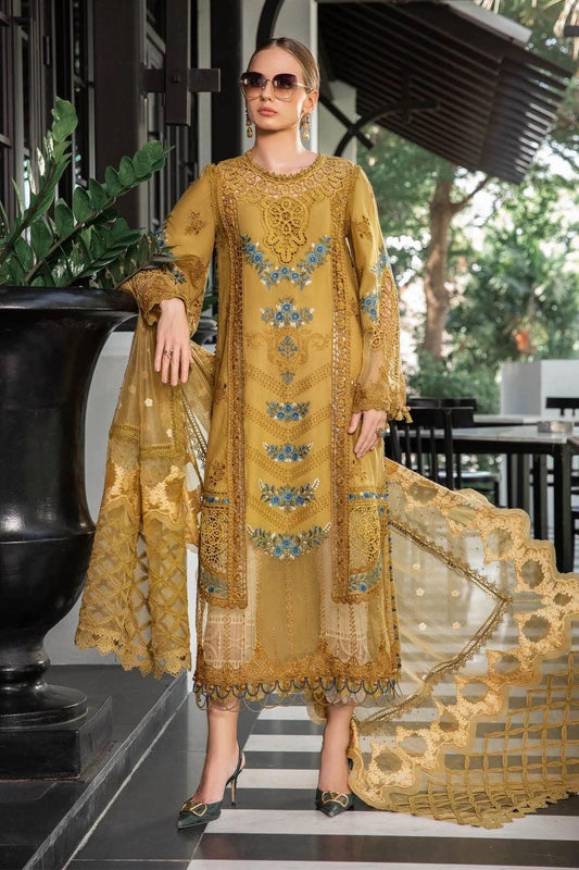 MARIA B INSPIRED MUSTARD LAWN LUXURIOUS