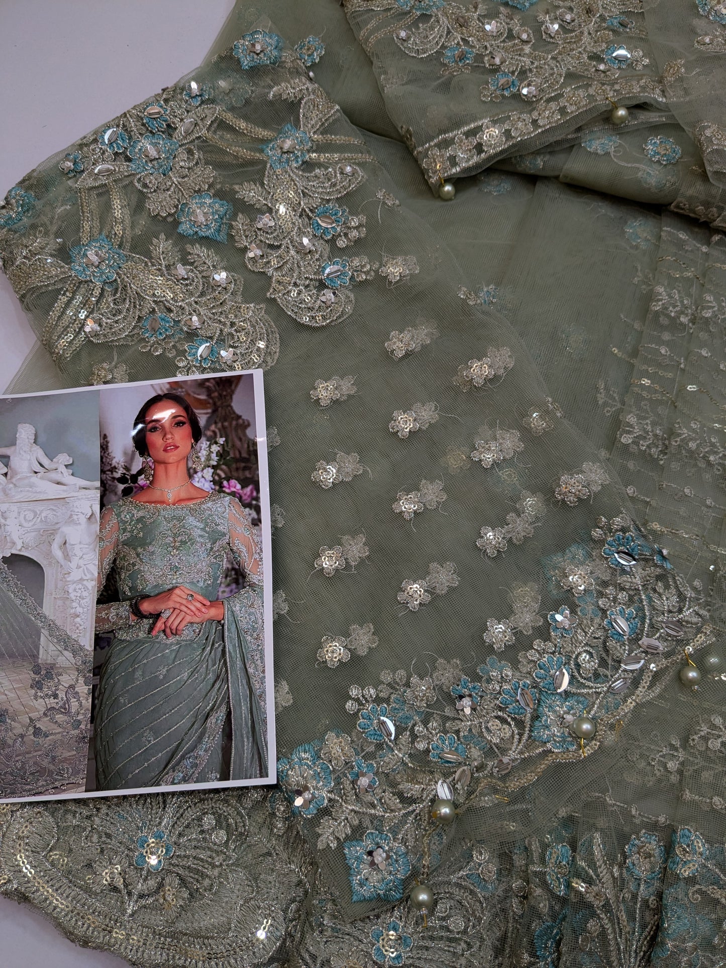 MARIA B HELENE NET EMBROIDERED SAREE