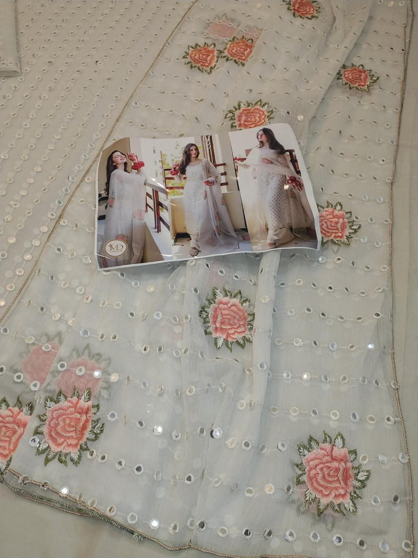 VIRAL SHEESHA STYLE WORK CHIFFON FANCY DRESS