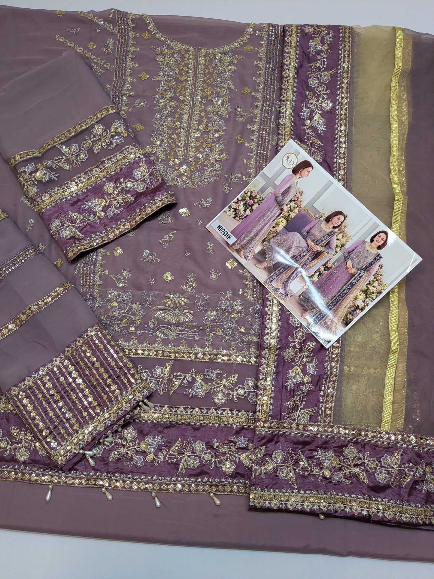 CHARISMA INSPIRED LAVENDER CHIFFON DASTAN E JASHAN