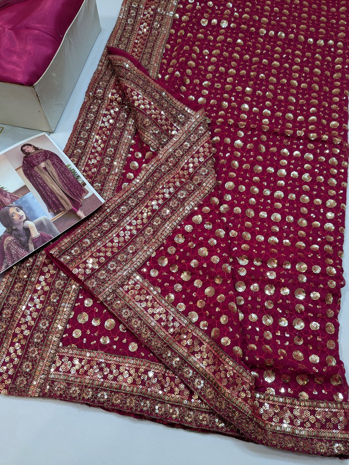 SAJAL VIRAL SILK DRESS WITH HEAVY DUPPATA