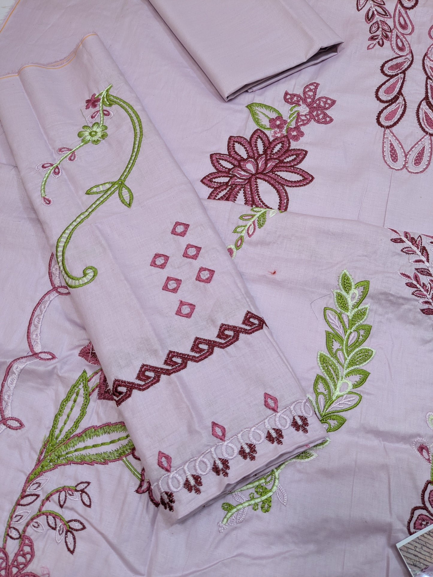 CRIMSON TASAWAR MIRROR GARDEN LAWN EMBROIDERED